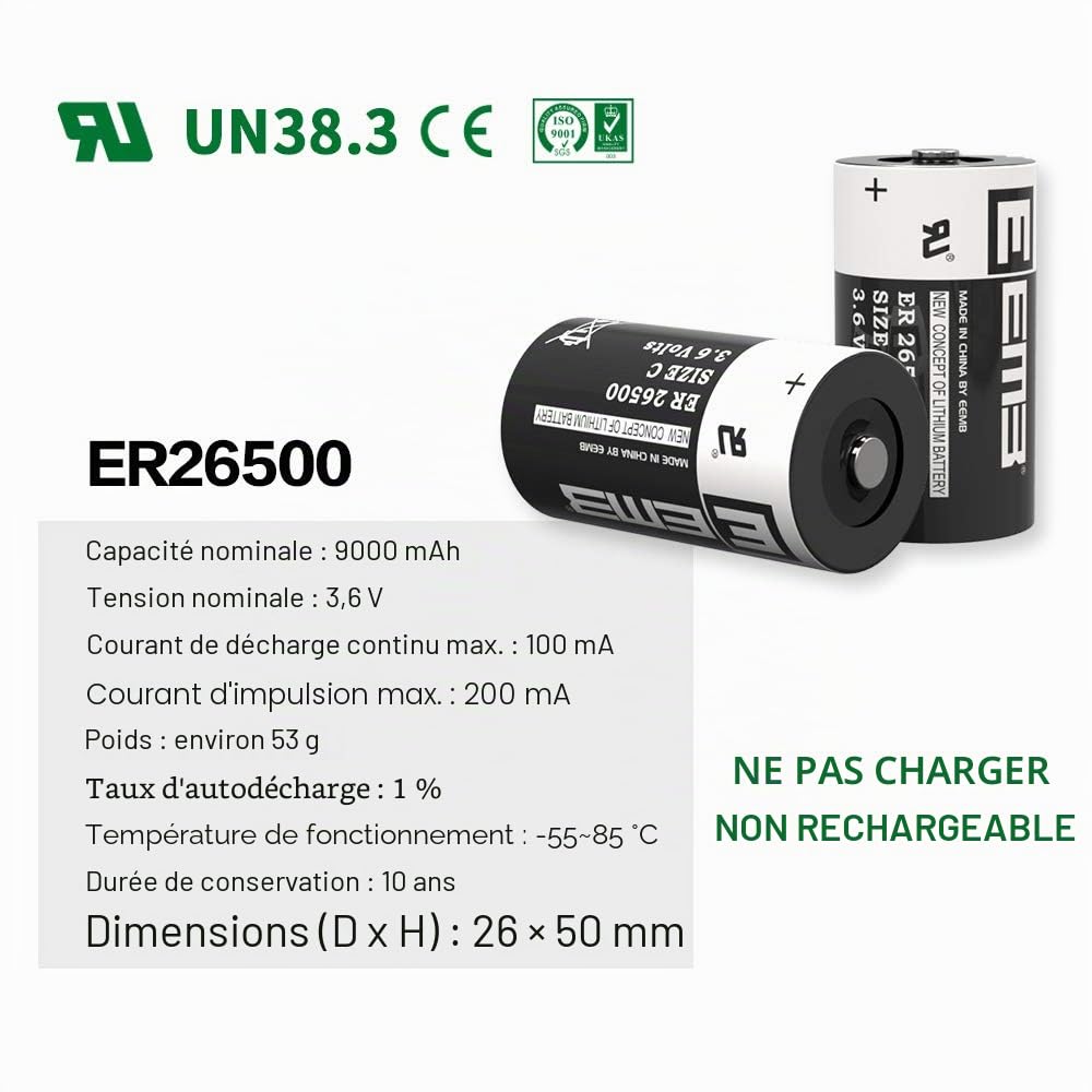 EEMB ER26500 C 3,6V Li 9000mAh 4 pcs
