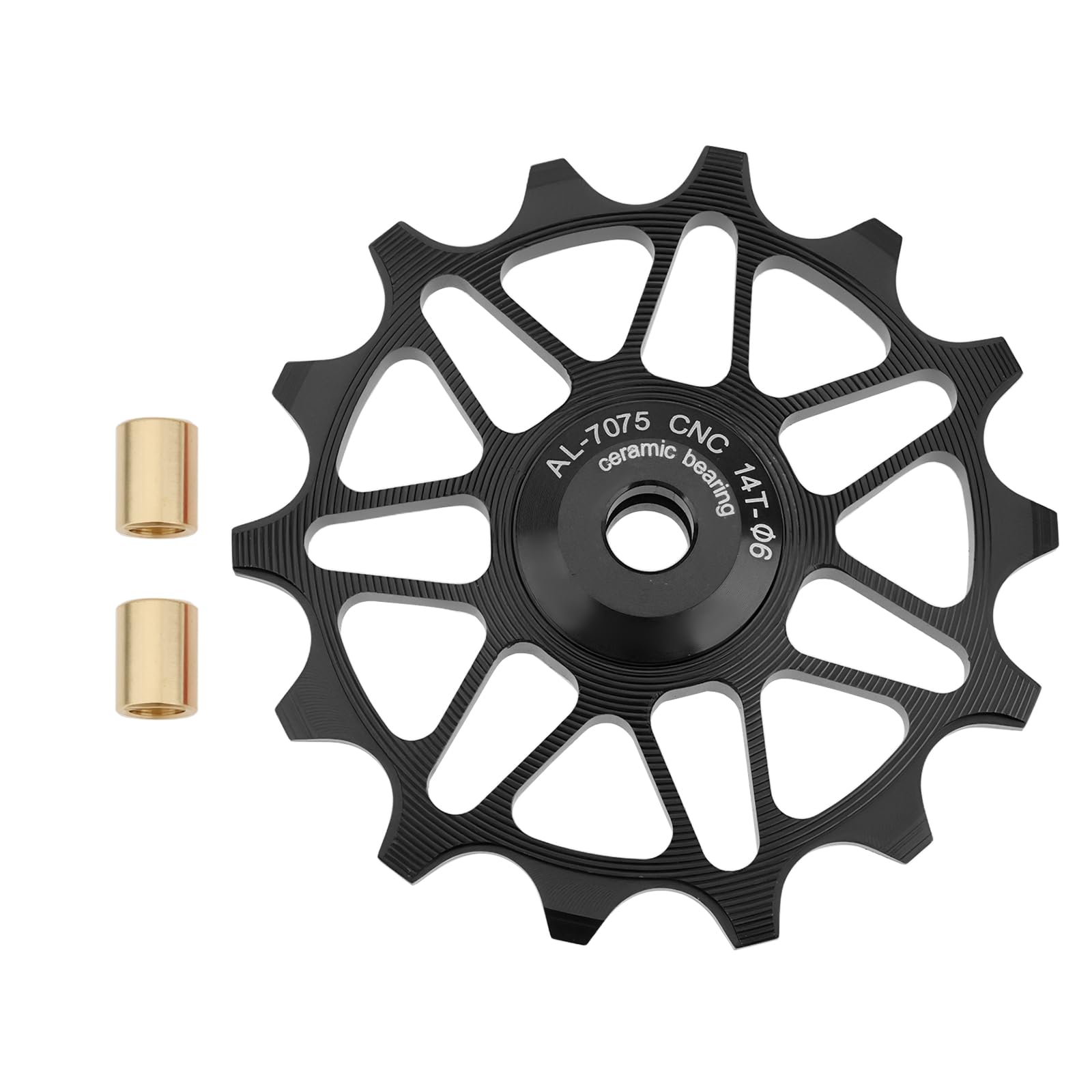 VGOL Bicycle Derailleur Jockey Wheel Black 14T Ceramic Pulley Compatible with Shimano Compatible with SRAM