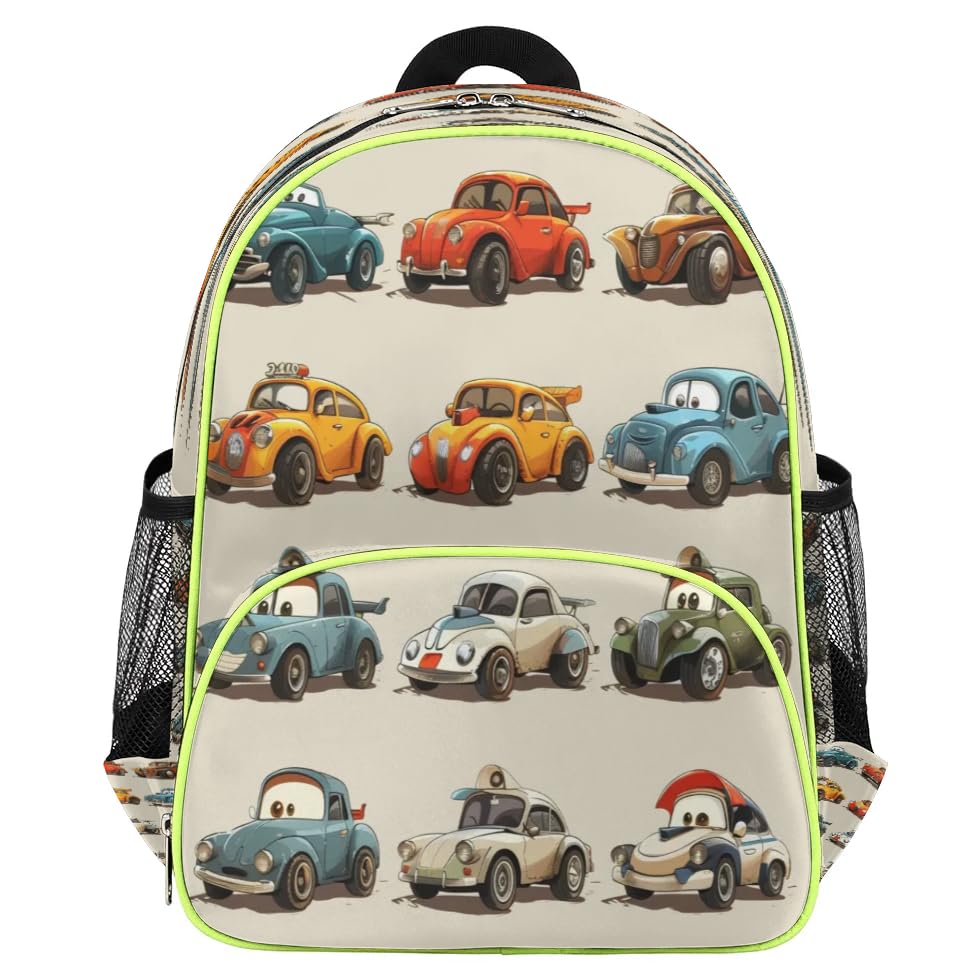 Sac à dos école et voyage pour enfant au motif voiture de dessin animé