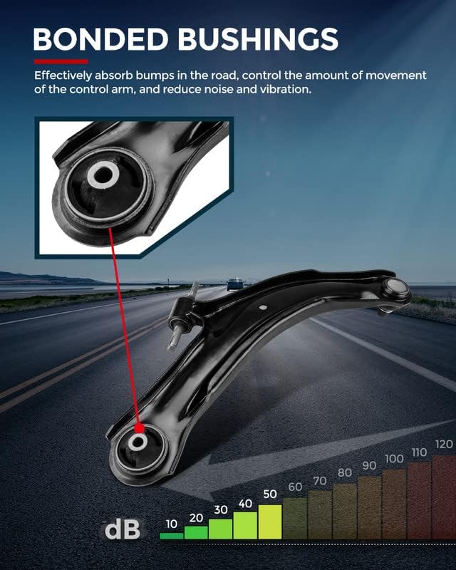 Front Lower Control Arm, 2Pcs Front Lower Control Arm w/Ball Joints Suspension Kit Replacement for 2007-2012 Sentra Replace K620373 K620374