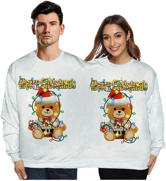 WYRRIG Orso Bianco per Le Vacanze Siamesi di Coppia Uomo Donna Maglione  Caldo Elegante Pullover Maglieria Manica Lunga Tops Coppie Felpa -XXL :  Amazon.it: Abbigliamento