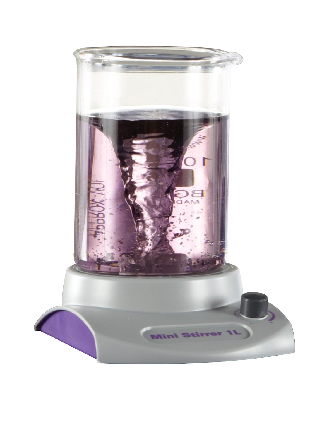 Heathrow Scientific 120155 Mini Magnetic Stirrer and Stir Bars, 3 Liters, Powerful Magnetic Coupling, Low-Profile Design, 200-2200 RPM, Grey/Purple