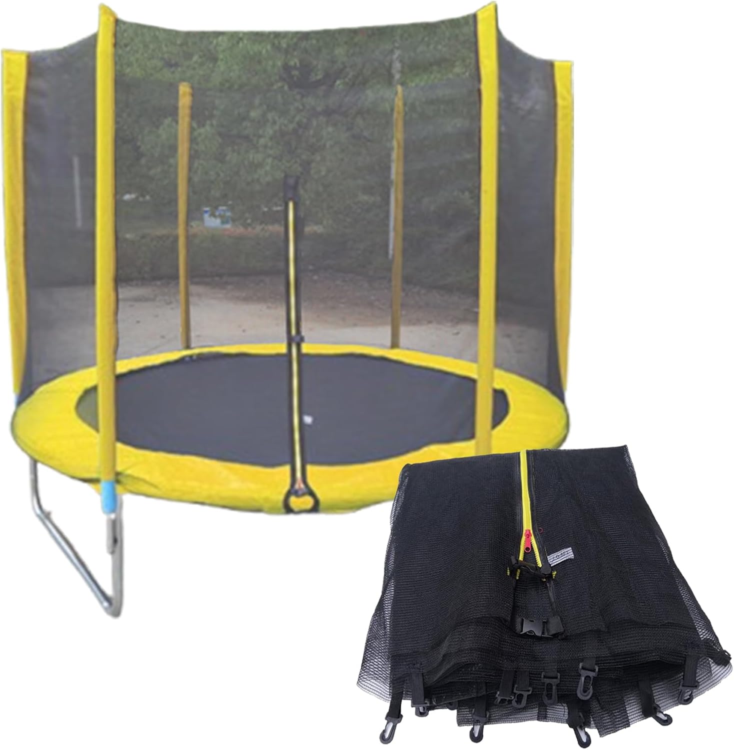Trampoline Replacement Net (Net Only) for Round Frame, Weather-Resistant Trampoline Safety Enclosure Protection Net