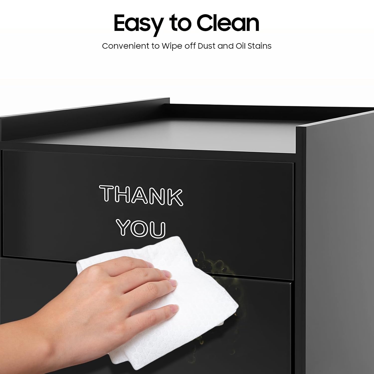 Wooden Trash Can Cabinet, 30 Gallon Commercial Grade Garbage Receptacle with Tray Top & Door - Heavy Duty Rubbish Bin for Restaurant, Cafeteria, Office, Kitchen, School (Black)