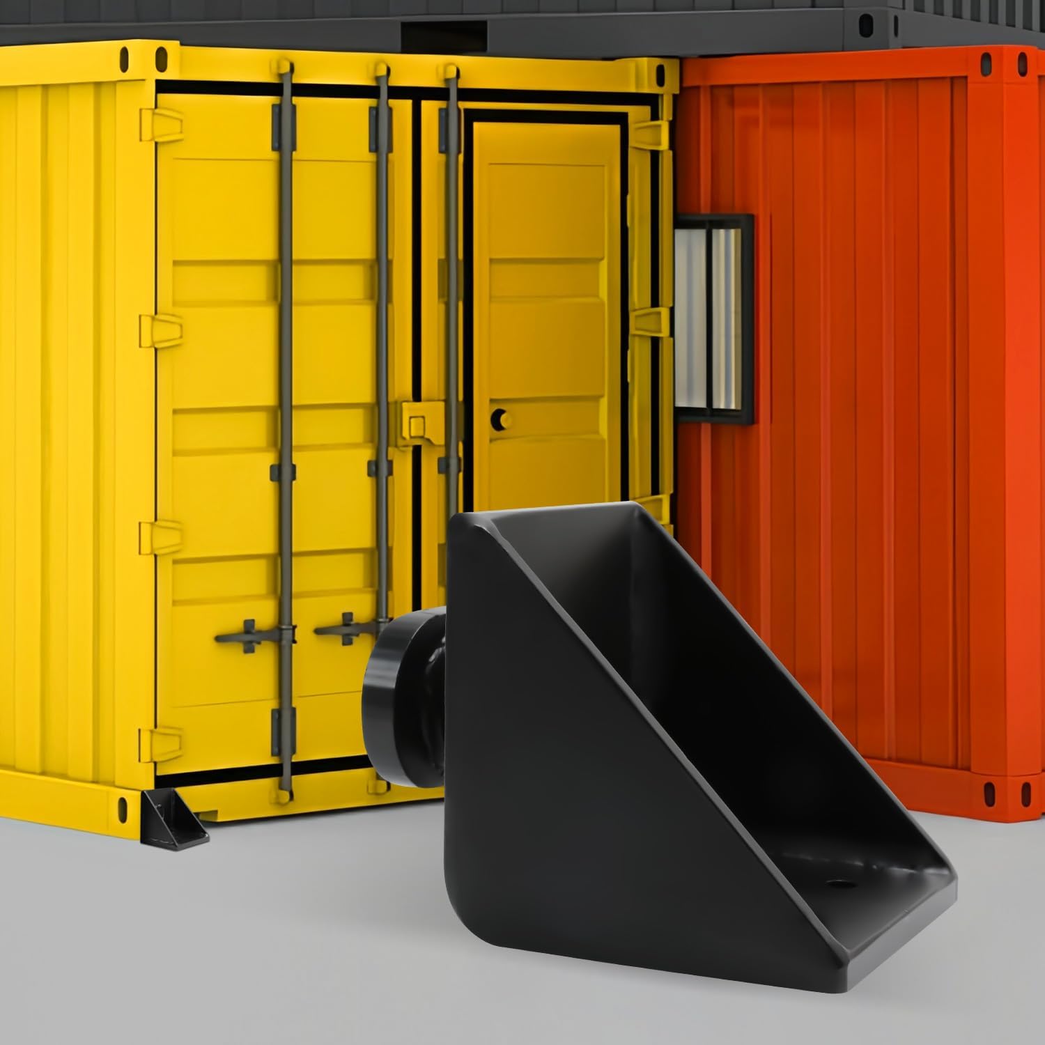 Full Bevel Shipping Container Anchors, 4 Pack Heavy Duty Steel Shipping Containers Side Twist Lock, Super Triangle Shipping Container Tie Downs, Shipping Container Accessories for Anchoring Anywhere