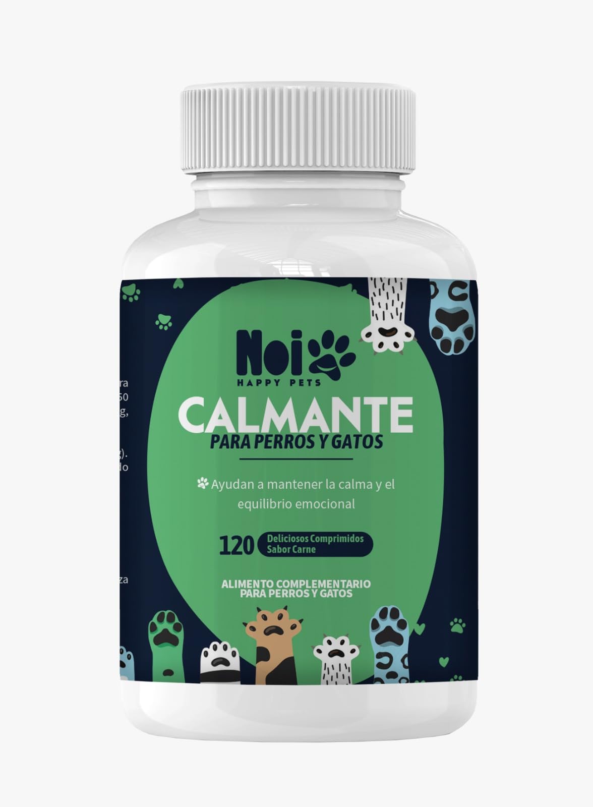 Calmante Natural para Perros y Gatos. Comprimidos de Sabor a Carne. Alivia Estrés y Ansiedad. Ingredientes Naturales Seguros. Mejora el Bienestar Emocional de Mascotas