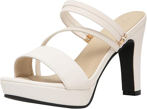 getmorebeauty Women's Chunky High Heels Slingback Sandals Open Toe Ankle Strap S