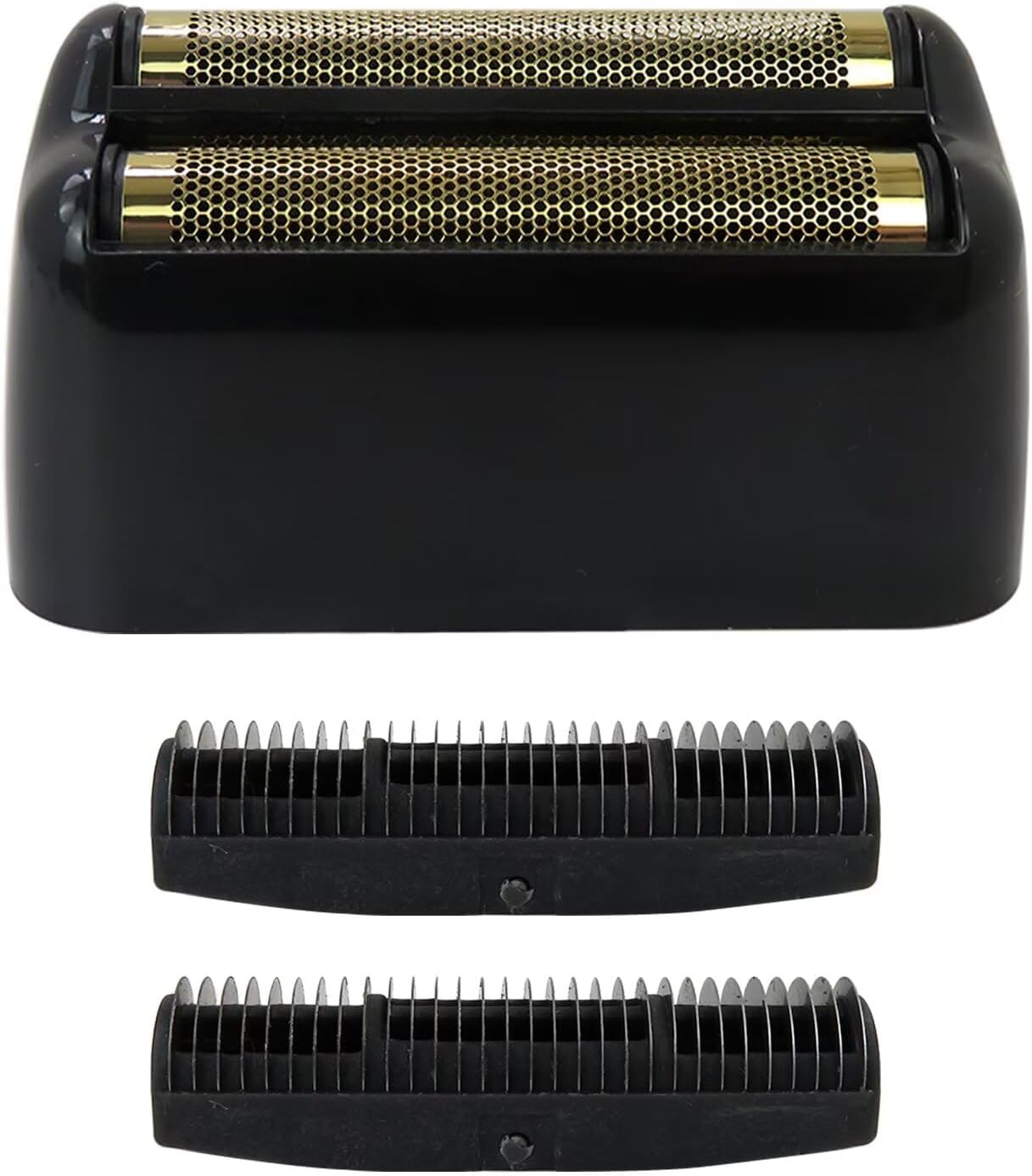 BaByliss PRO FXRF2G用交換用シェーバーホイルダブルホイルヘッド、2個のカッター付き - グロスブラック