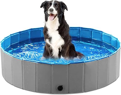 Miniatura 38 de Jasonwell Piscina plegable para perros y mascotas, piscina plegable para mascotas, bañera para niños, piscina para cachorros, perros pequeños, Mdf