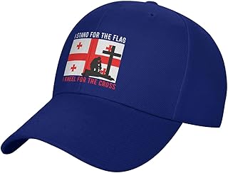 Adjustable I Stand for The Georgia Flag and I Kneel for The Cross Baseball Cap for Men Women Soft Classic Dad Trucker Hats