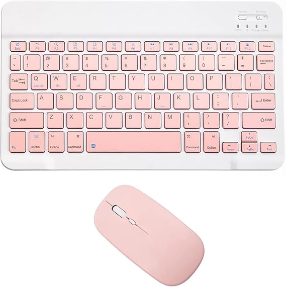 PSR Aksesuar Kablosuz Bluetooth Klavye ve Mouse Seti – Tüm Cihazlarla Uyumlu (Pembe)