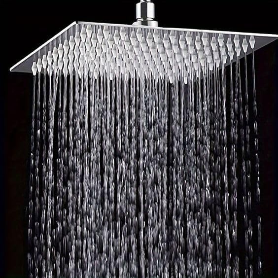 LAPO High Grade 304 Stainless Steel 6 Inch Square Shower Head 360° Rotatable Rain Shower Head for Bathroom | Overhead Shower Without Arm-Chrome Finish (Pack of 1)