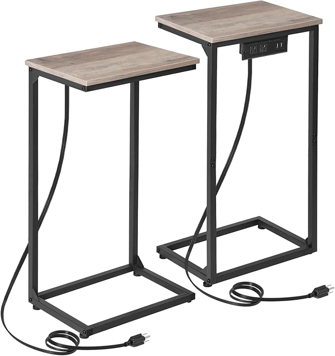 AMHANCIBLE C Shaped Side Table, End Tables Living Room Set