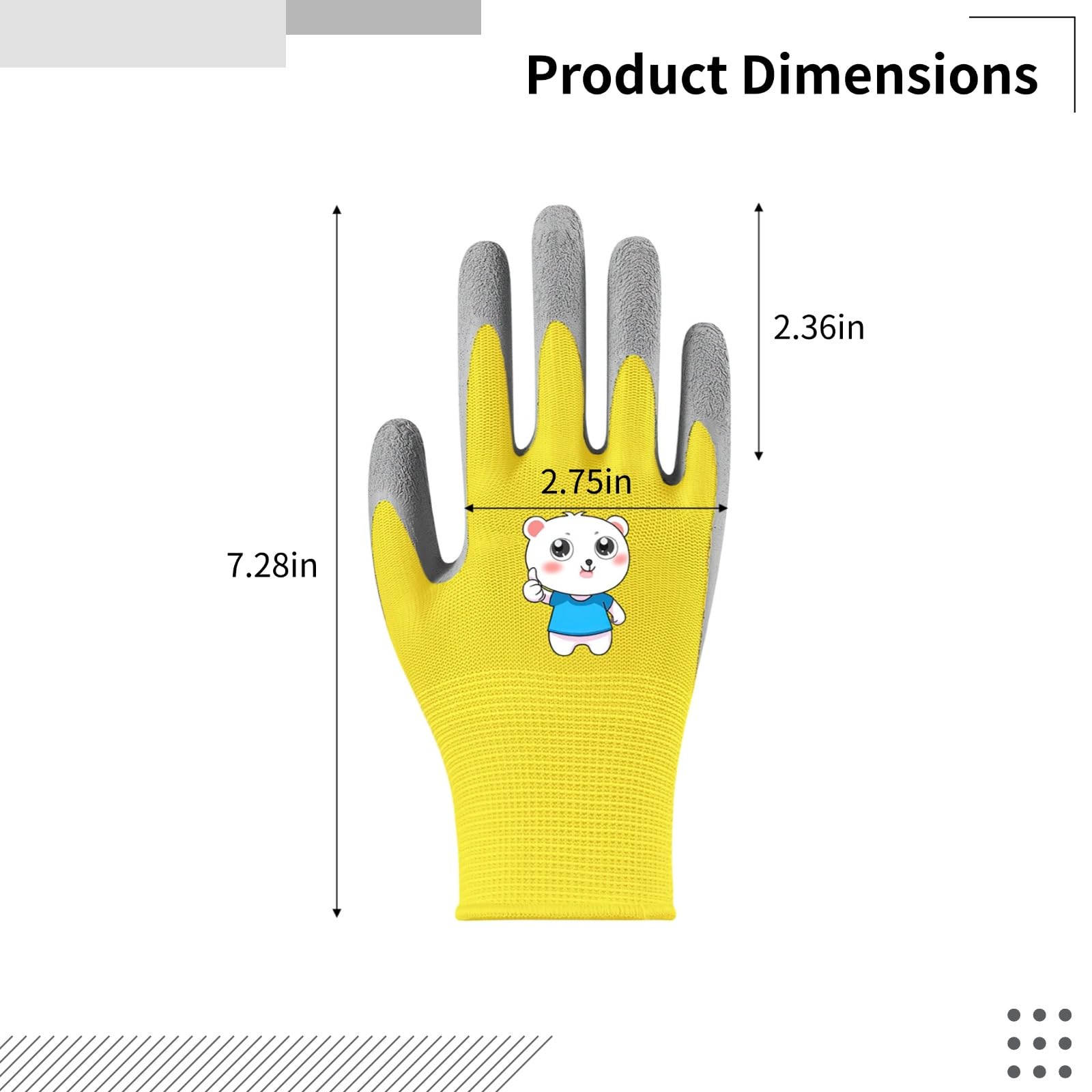 18 Paar Kinder-Gartenhandschuhe für 5 bis 9 Jahre, niedliches Tiermotiv, Arbeitshandschuhe mit rutschfester Latexbeschichtung, atmungsaktive Handschuhe für Garten, Tierpflege und Outdoor-Spiel