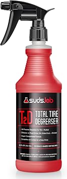 Suds Lab T2D Tire and Rubber Degreaser and Cleaner, Works to Remove Grease, Road Grime and Oil Stains from Tires and Rubber Trim - 32 oz