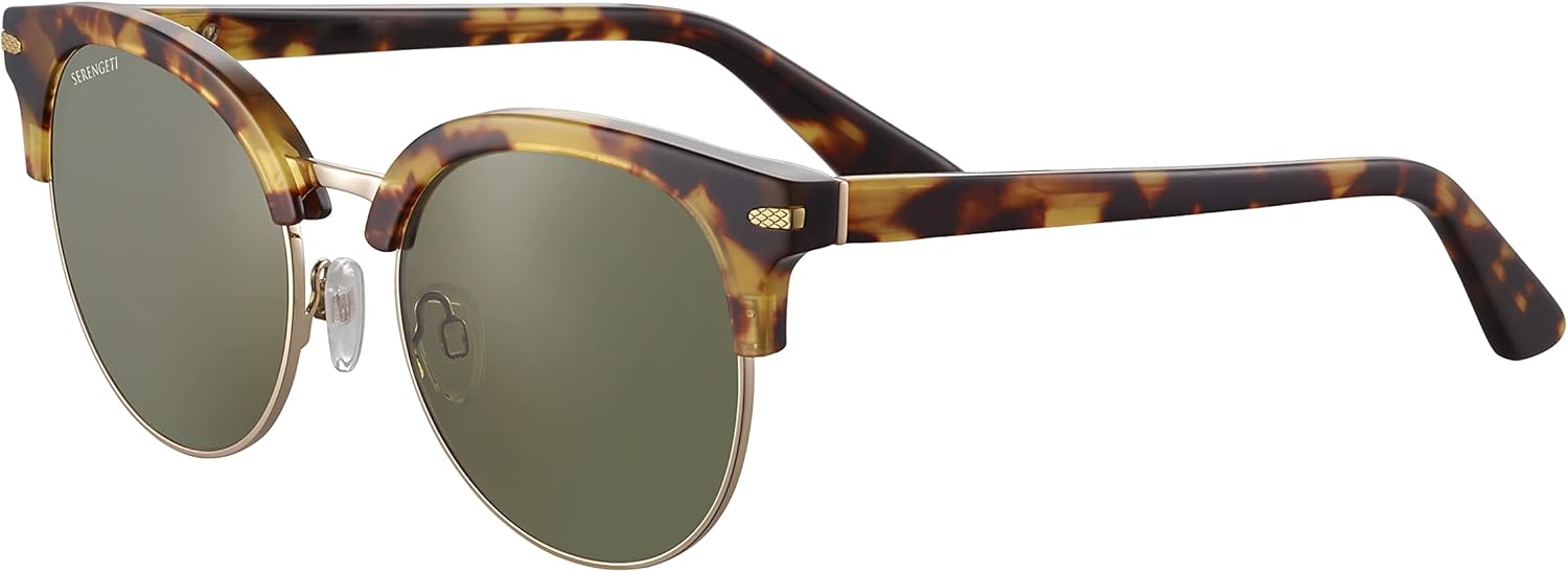 Serengeti - Susan, Shiny Tort Havana Shiny Light Gold Metal, Mineral Polarized 555nm Cat 3 to 3, Medium, Sunglasses, Feminine, Adult