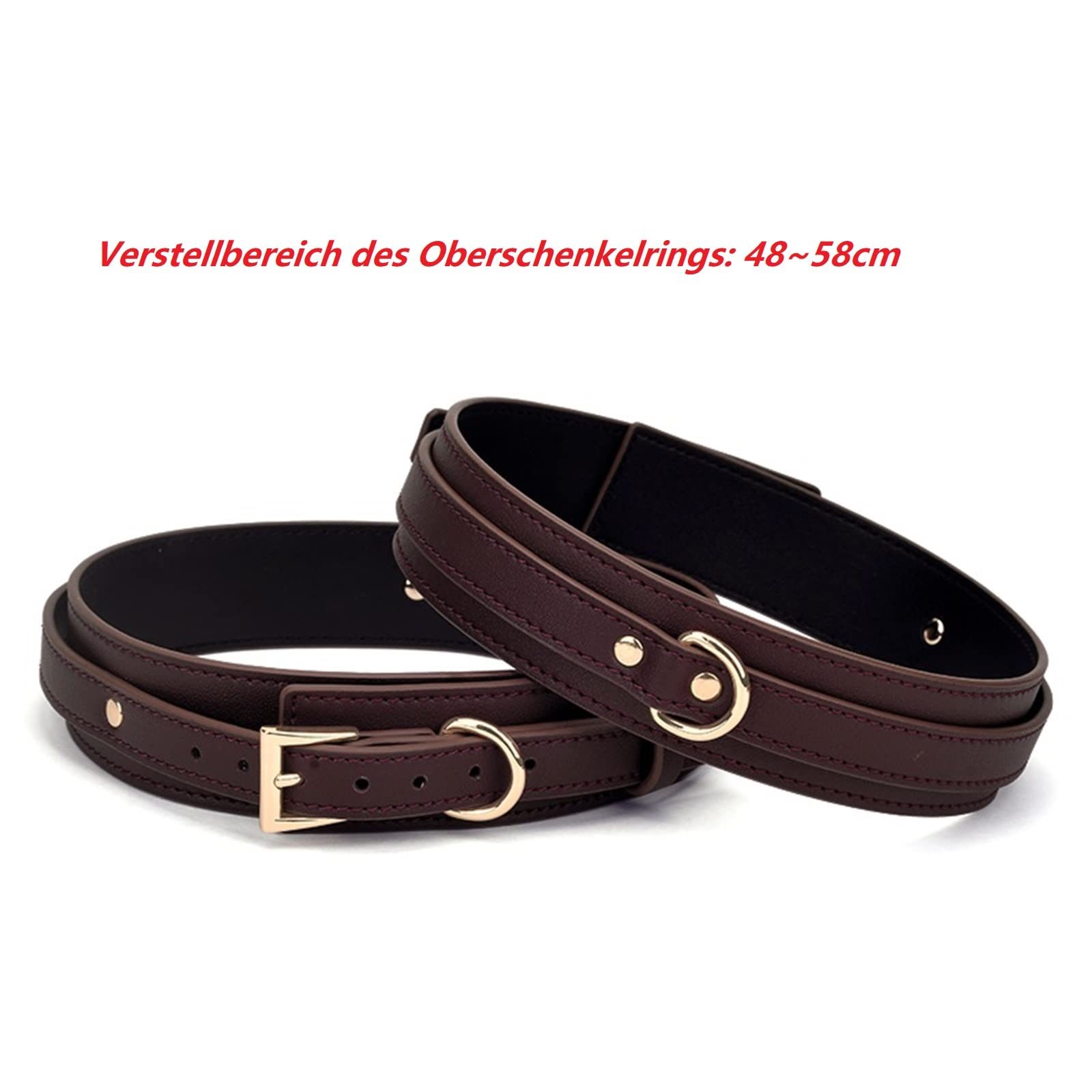 Fesseln Sex Set, 4 Stück Bondageset Fessel Set, BDSM Set Mit Halsbänder, Handschellen, Gürtel Und Schenkelschlaufen, SM Fetisch Erotik Sexspielzeug Für Paare Extrem Sex