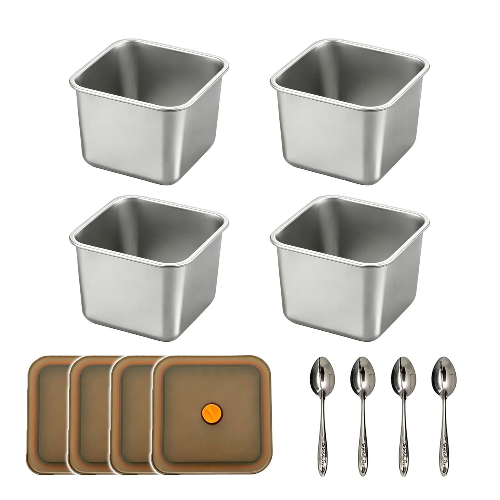 Pojemnik Na Żywność Inox 304 Z Pokrywką, Sztaplowany, Idealny Meal Prep Kuchnia, Lodówka I Spiżarnia Do Przechowywania