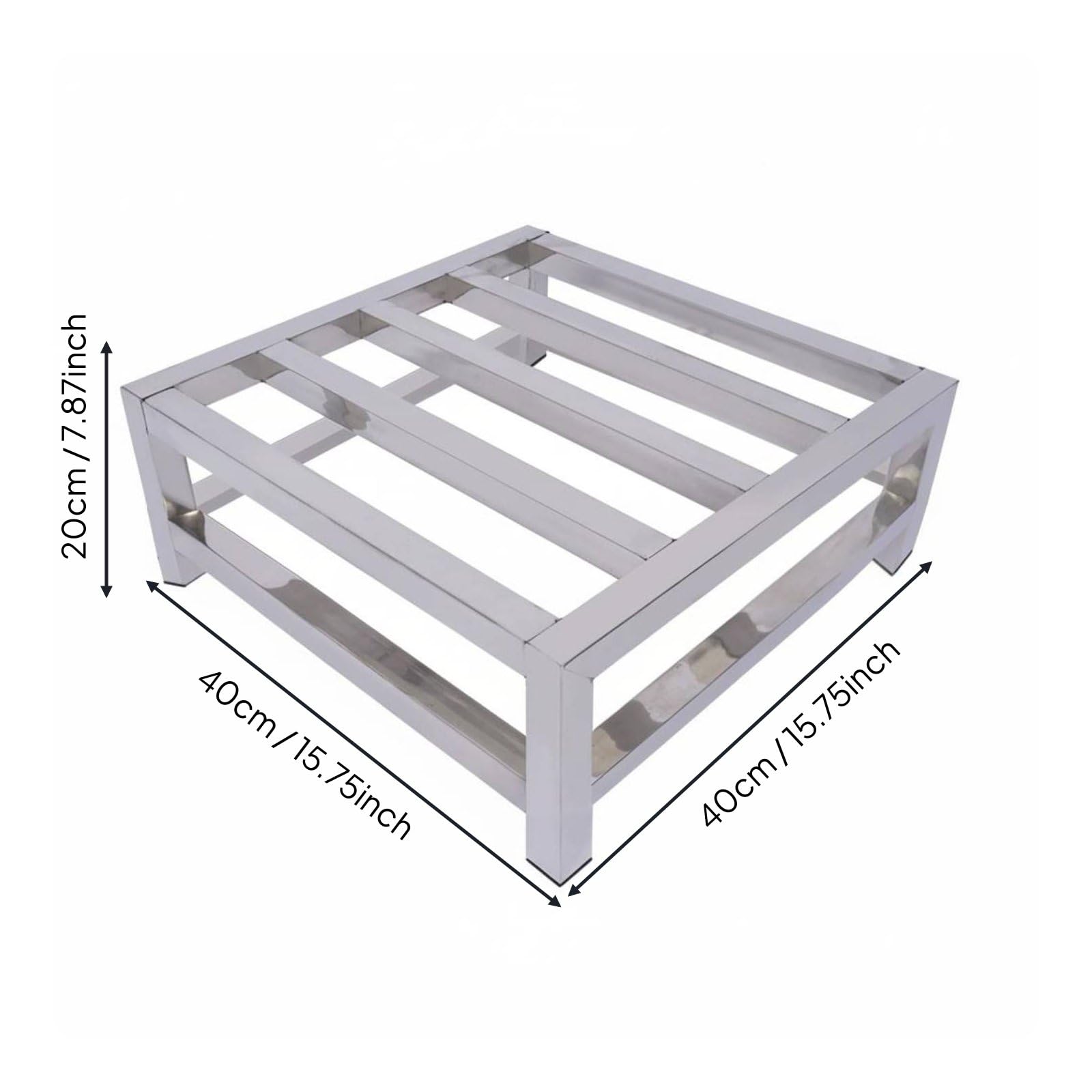 Estante de Acero Inoxidable Base para Lavadora Soporte Metálico Resistente Pies de Goma Antivibración Adecuado para Cocina Baño Lavandería Habitación Balcón , 40-40-20cm