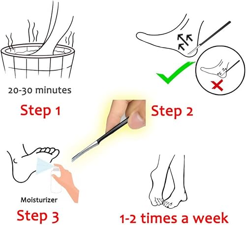 Miniatura 4 de Cuchillo raspador de pies, herramienta de pedicura y pedicura, kit de manicura, limpiador raspador de acero inoxidable, cuidado de pies, callos
