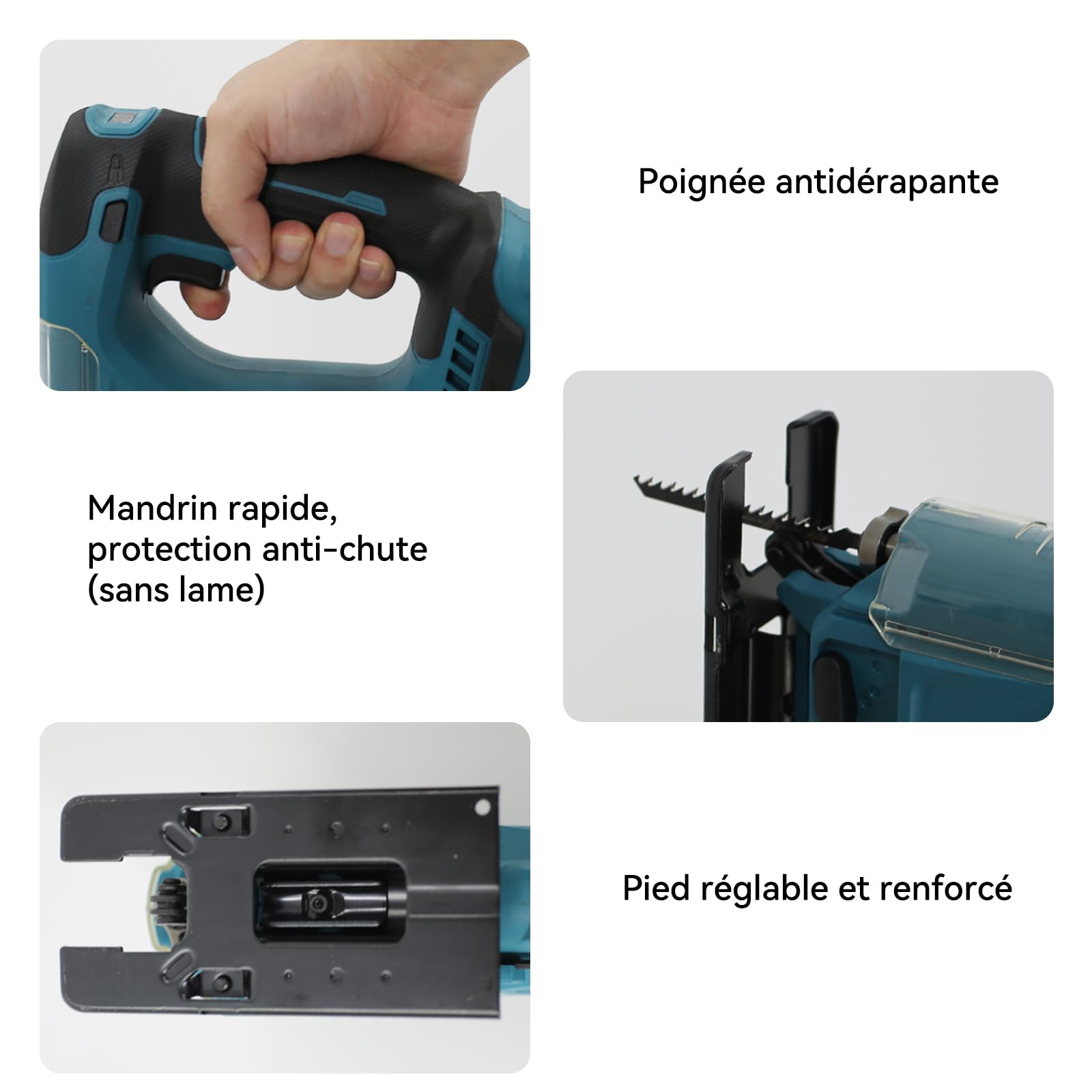 Scie sauteuse sans fil, compatible avec batterie Makita 18V - 3 vitesses réglables