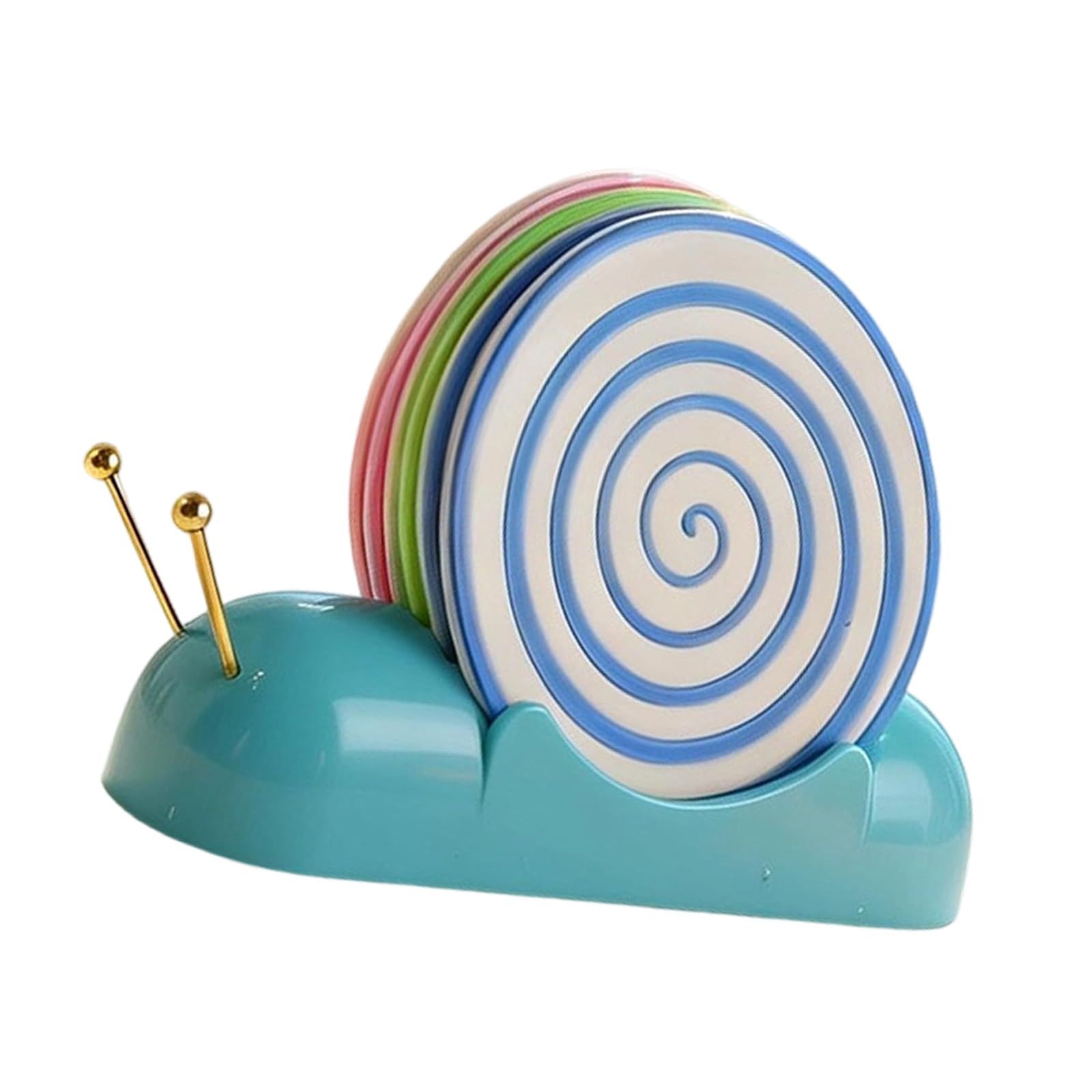 Xinsheinelry Snail Silicone Coasters Set with 6 Nonslip Pads for Drinks Home ABS Snail Themed Cup Coasters Sturdy Protective