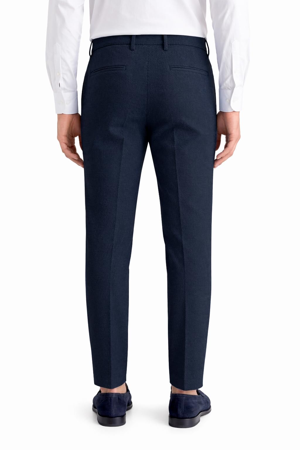 Pantalone Uomo Sartoriale Regular Fit Made in Italy – Misto Cotone con Fantasia Chicco di Riso – Casual Elegante con Tasche