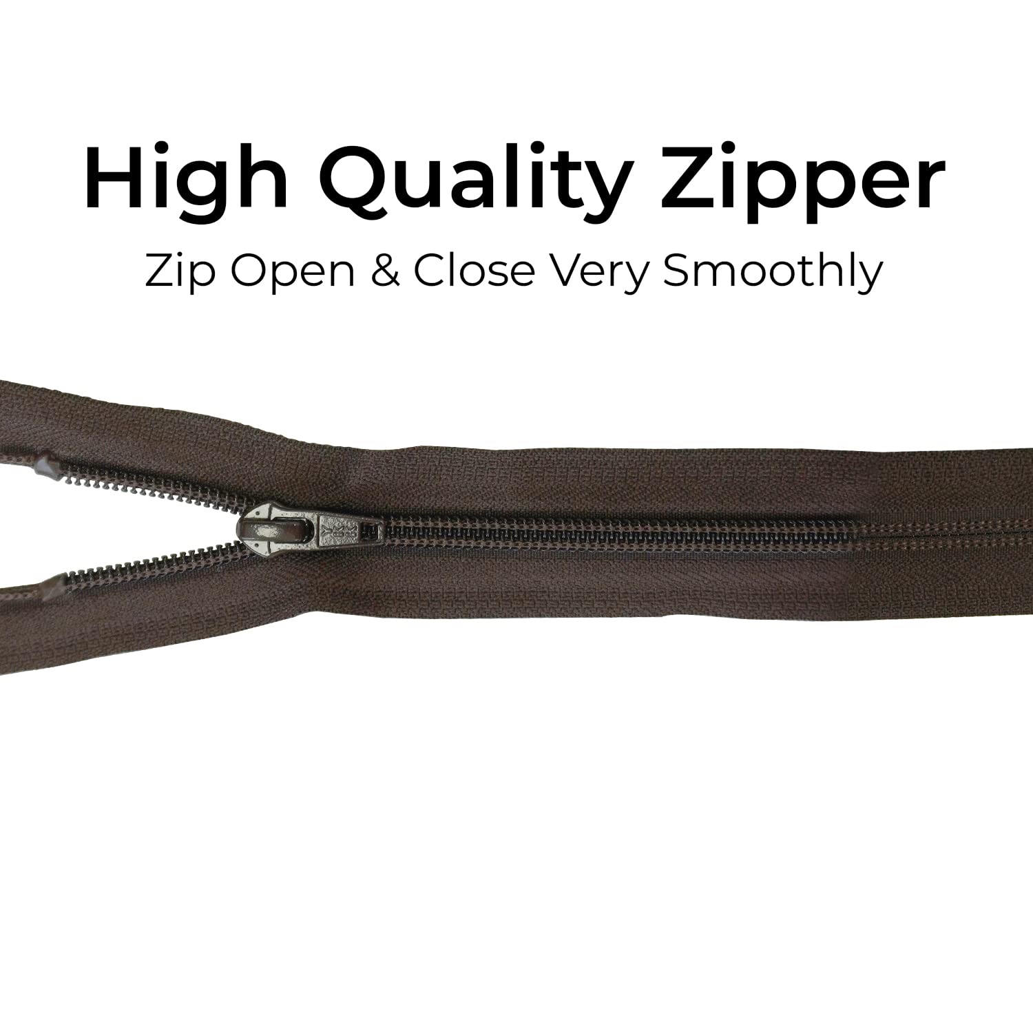 YKK Cerniera in nylon marrone con estremità aperta, cerniera da cucito di peso medio per borse, borse, abiti, artigianato, gonne da cucito fai da te, bagagli, pantaloni, 46 cm, 1 pezzo