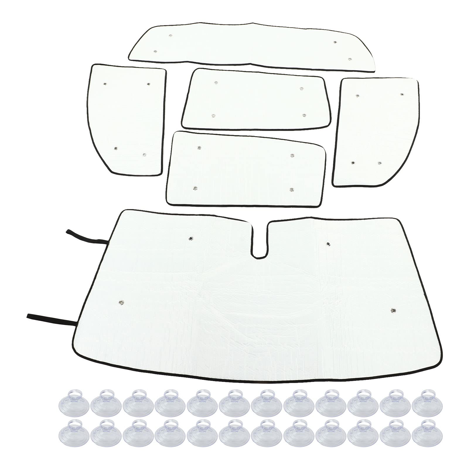 Parasol para Parabrisas de Coche, Paquete de 6, Reflector de Calor y Rayos UV con Ventosas para XK50 2007-2021