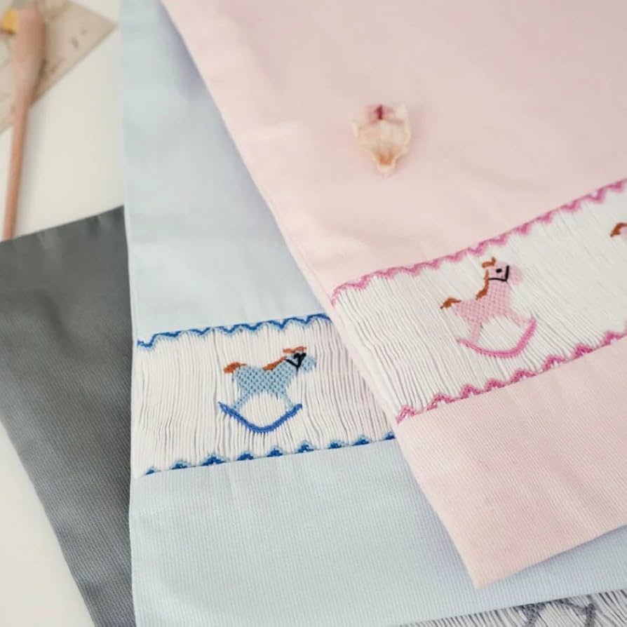 ♡bojji 木馬スモッキング刺繍のトートバッグ♡レッスンバッグ Amazon.co.jp: bojji 木馬スモッキング刺繍のトートバッグ