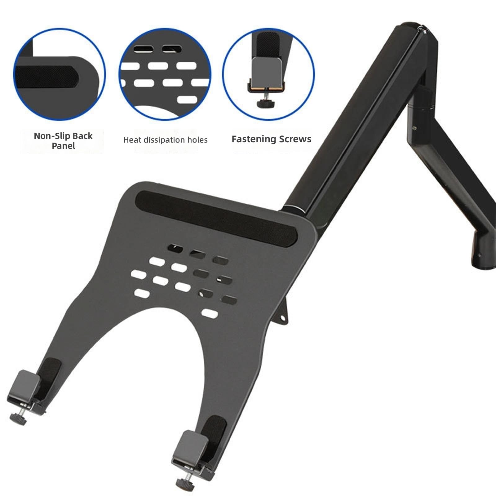 Soporte ergonómico para portátiles de 10 a 16 pulgadas, inclinable, ajustable, giratorio
