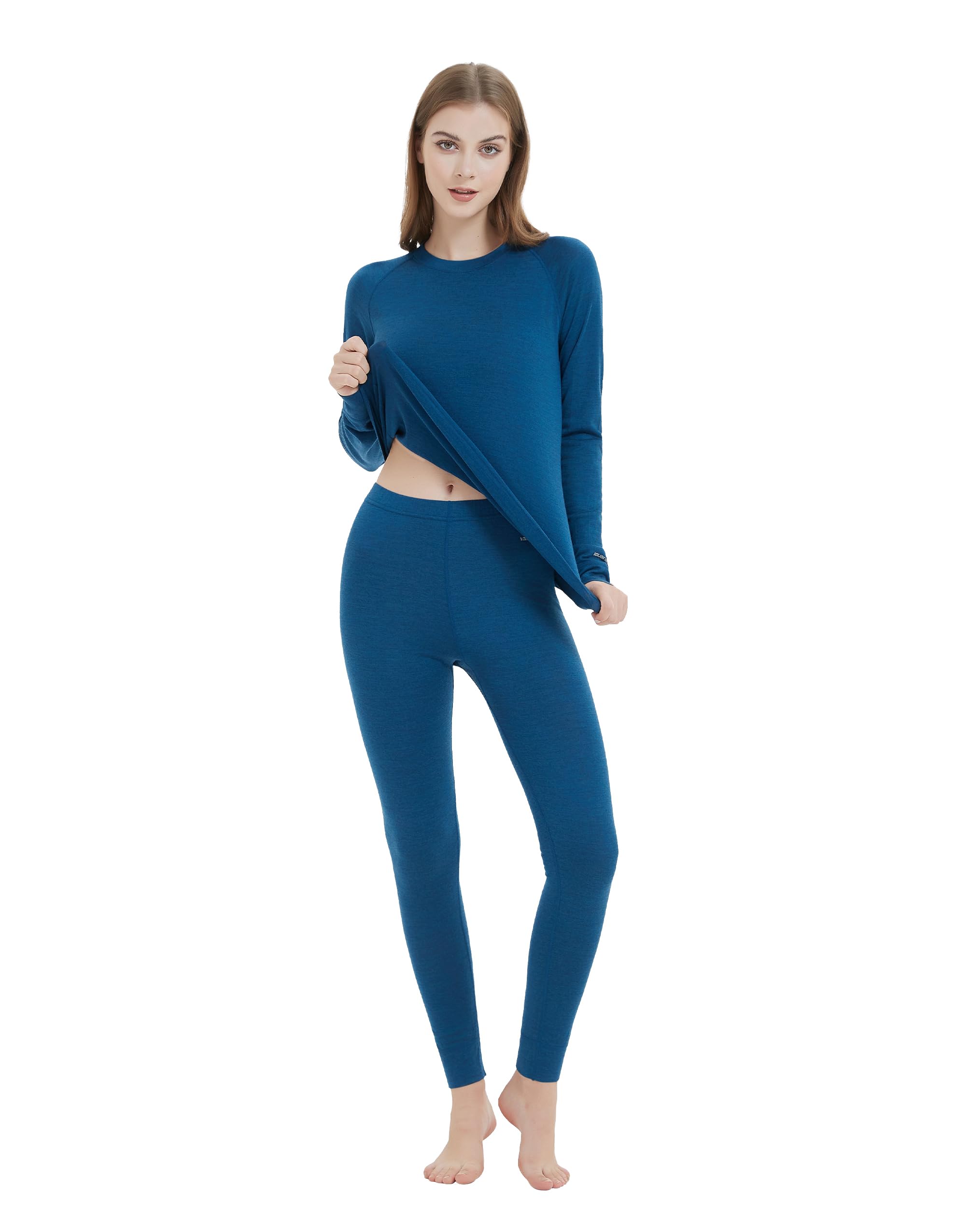 Iguana Womens 100% Merino Wool Base Layer Set Active Thermals
