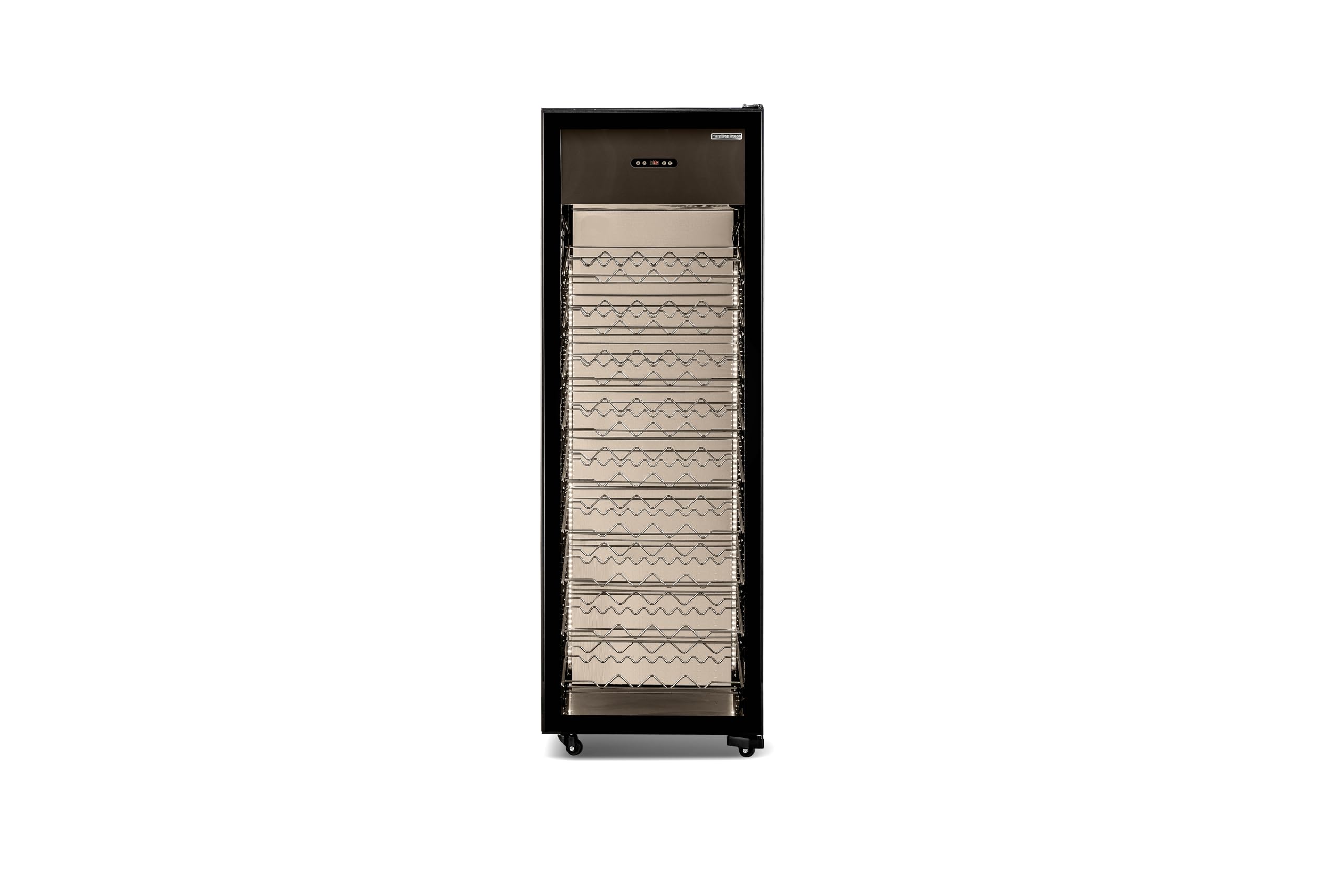 Hamilton Beach, 81 Bottle Wine Cooler Showcase Refrigerator - Intelligent Digital Control, Low Noise Operation, Freestanding Wine Fridge Cellar For Kitchen And Home, Stainless Shelves on Fridge.com - View 2
