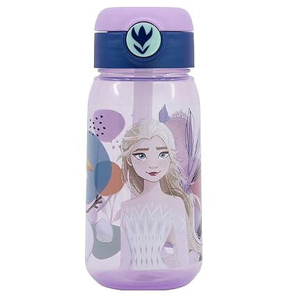 Gluman Water Bottle for Kids | Kids Cartoon School Water Bottle, 510 ml BPA Free | Disney Sippy Water Bottle for Kids with Flip-Top Closure | Picnic Bottle | Food Grade | Leakproof (Disney Frozen)