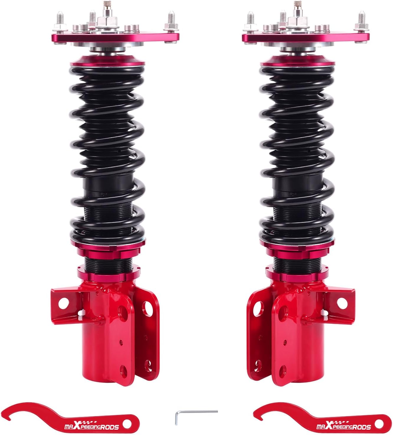 maXpeedingrods 2Pcs Front Coilovers for Subaru BRZ ZN6/ZC6 2012-2020, for Scion FR-S 2012-2020, for Toyota 86 2012-2020, 24 Levels Damper Adjustable Shock Absorber, Height Adjustable Lowering Kit, Red