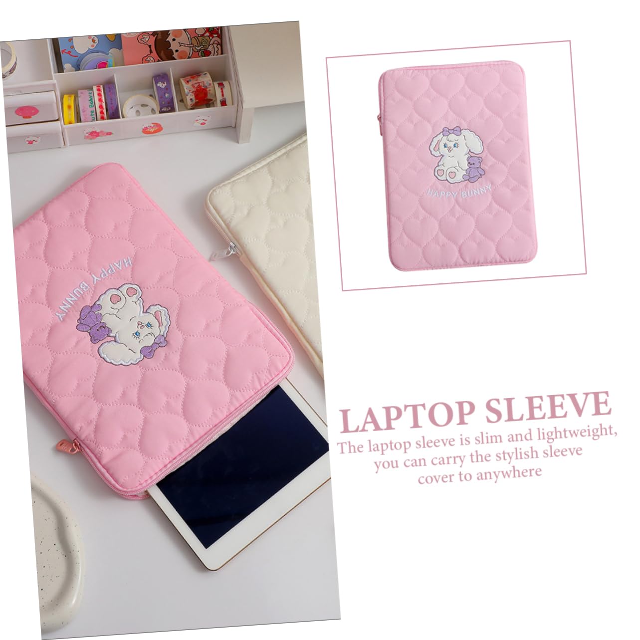 Uonlytech 3piezas Bolsa Portátil De Dibujos Animados Para Tablet Estuche Protector Anti-rayones Funda Para De Bolsa De Transporte Para Estudiantes Diseño De Gato
