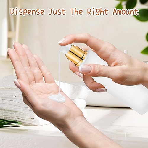 Miniatura 4 de 8 botellas de vidrio esmerilado de 1.0 fl oz1 oz (1.0 fl oz1 oz), dispensador de bomba recargable, frascos de loción de viaje con cabezal de bomba