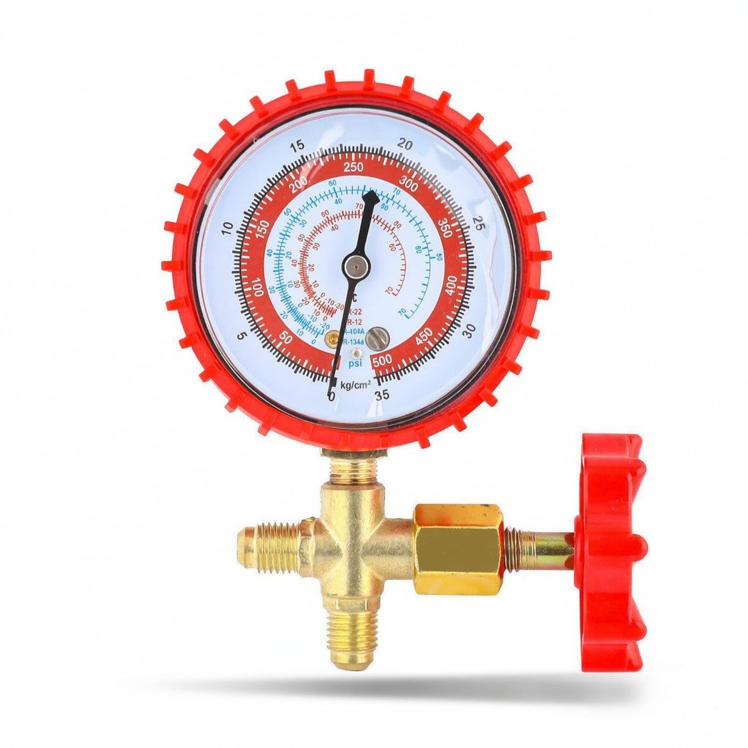 1/4 Inch Refrigerant Pressure Gauge Valve R22 Single Gauge Valve with Brass Body R134a R404a for HVAC Technicians, Air Conditioning Service, Refrigeration Repair, Ct-466 High Pressure-image-2