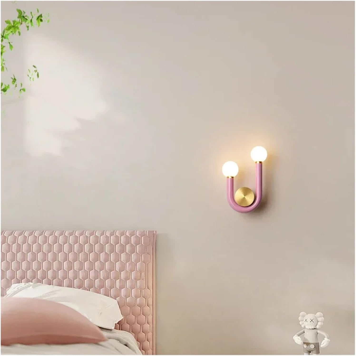Modern Red/Blue/Pink LED Wall Sconce Decor Lighting U-Shaped Bedside Wall Lamp for Bedroom Living Room Aisle Decorative Wall Light