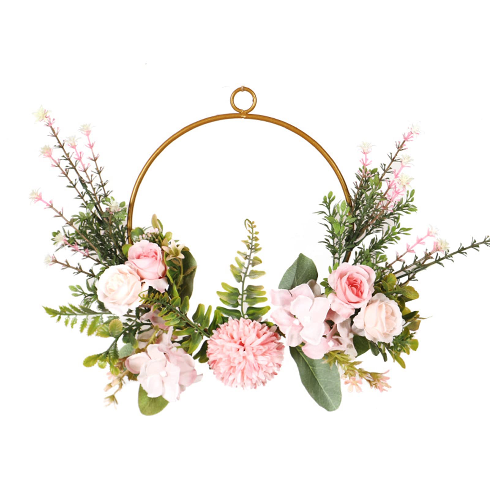 Spring Wreath, 35cm Rose Spring Door Wreath, Outdoor Hanging Rose Wreaths, Artificial Flower Wreaths, Front Door Garland For Springs Summer, Floral Garland For Wedding, Easter, Farmhouse Decoration