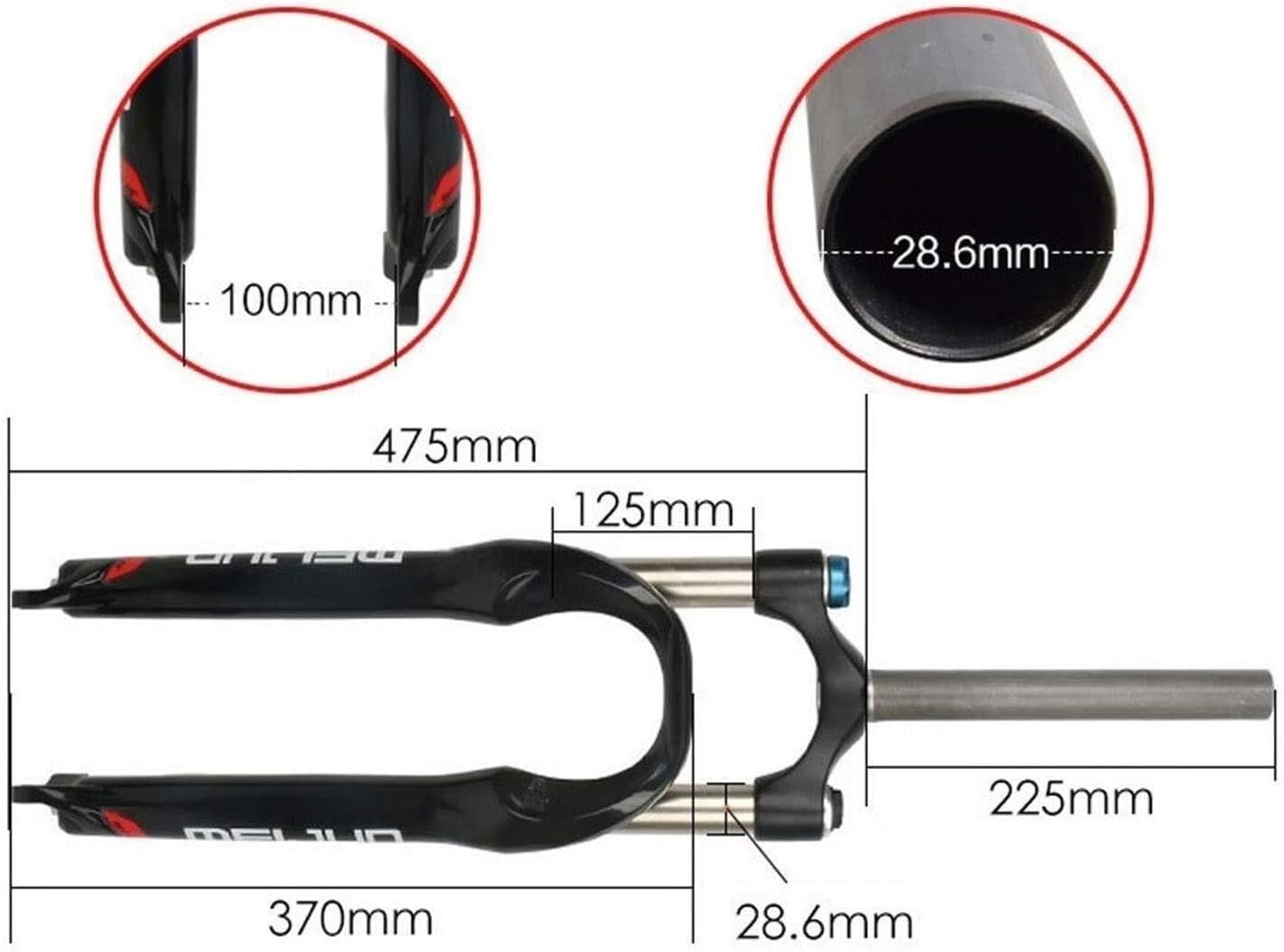 Bike Suspension Fork,Aluminum Alloy Mechanical Fork Front Suspension Forks 1-1/8”Shock Absorber Fork