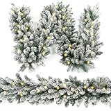 HomeKaren Weihnachtsgirlande, 2,9 m x 30,5 cm, Prelit Fraser Tanne, Weihnachtsgirlande mit 50 LED-Lichtern, echt wie üppig und klassisch, grüner Stil für drinnen und draußen, Heimdekoration