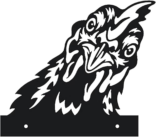 Decoración artística de valla de pared de gallo de metal, arte de metal de gallo al aire libre, decoración de jardín, arte de pared de metal de