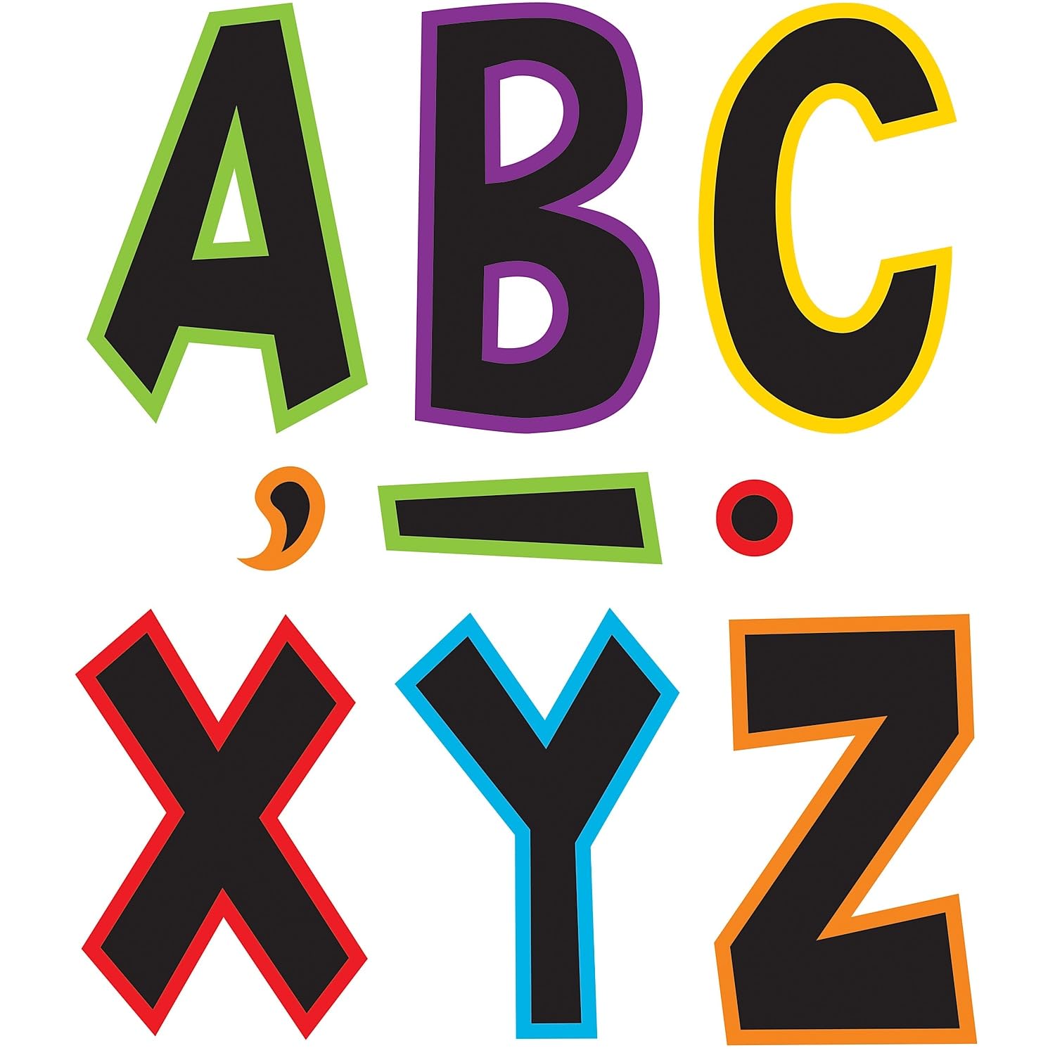 Teacher Created Resources 7-inch Fun Font Letters, Electric Bright (TCR77282)