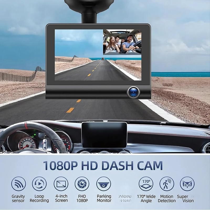 Image of Lapras ๐๐ ๐๐๐๐ซ๐ฌ ๐๐๐ซ๐ซ๐๐ง๐ญ๐ฒ Rugged 3-Way Dash Cam with Full HD Recording - Built-in G-Sensor, Waterproof Rear Camera, Smart Exposure, and Motion Detection for 24 /7 Monitoring.