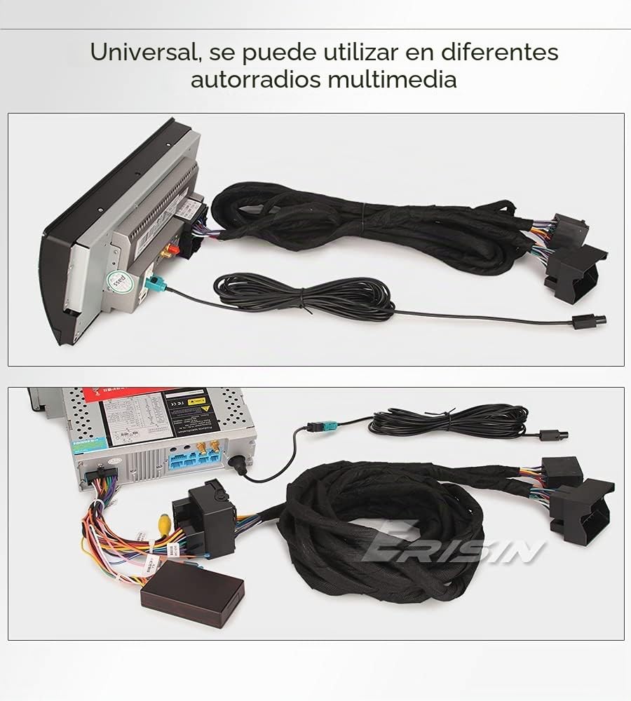 ERISIN BM6M Cable de prolongación 6m para BMW Serie 3 E46 Serie 5 E39 X5 E53 M3 M5 E38 Autorradio (incl. prolongación de antena) Clavija de conexión: Conector Quadlock 40pin y conector ISO 17pin