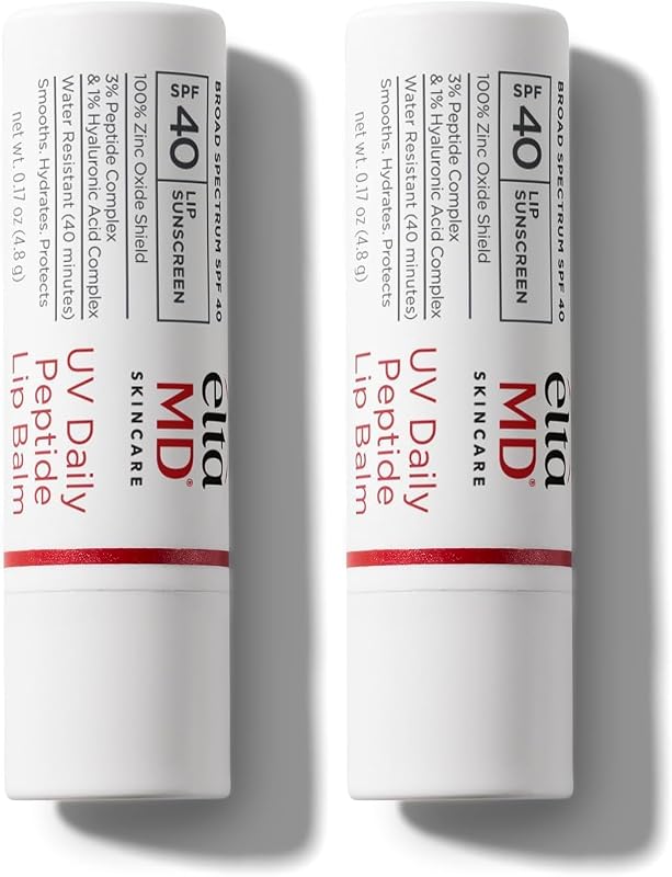 EltaMD Bálsamo Labial com Peptídeos e SPF 40, Mineral, 5 mL, Pacote com 2
