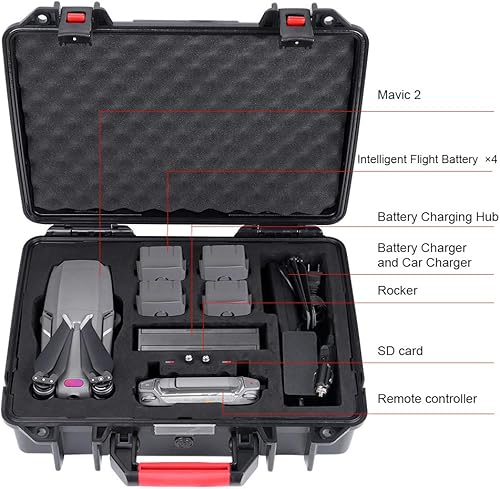 Miniatura 2 de Smatree Funda de transporte impermeable de 17.6L compatible con DJI Mavic 2 Pro/DJI Mavic 2 Zoom Fly More Combo con control remoto (no para