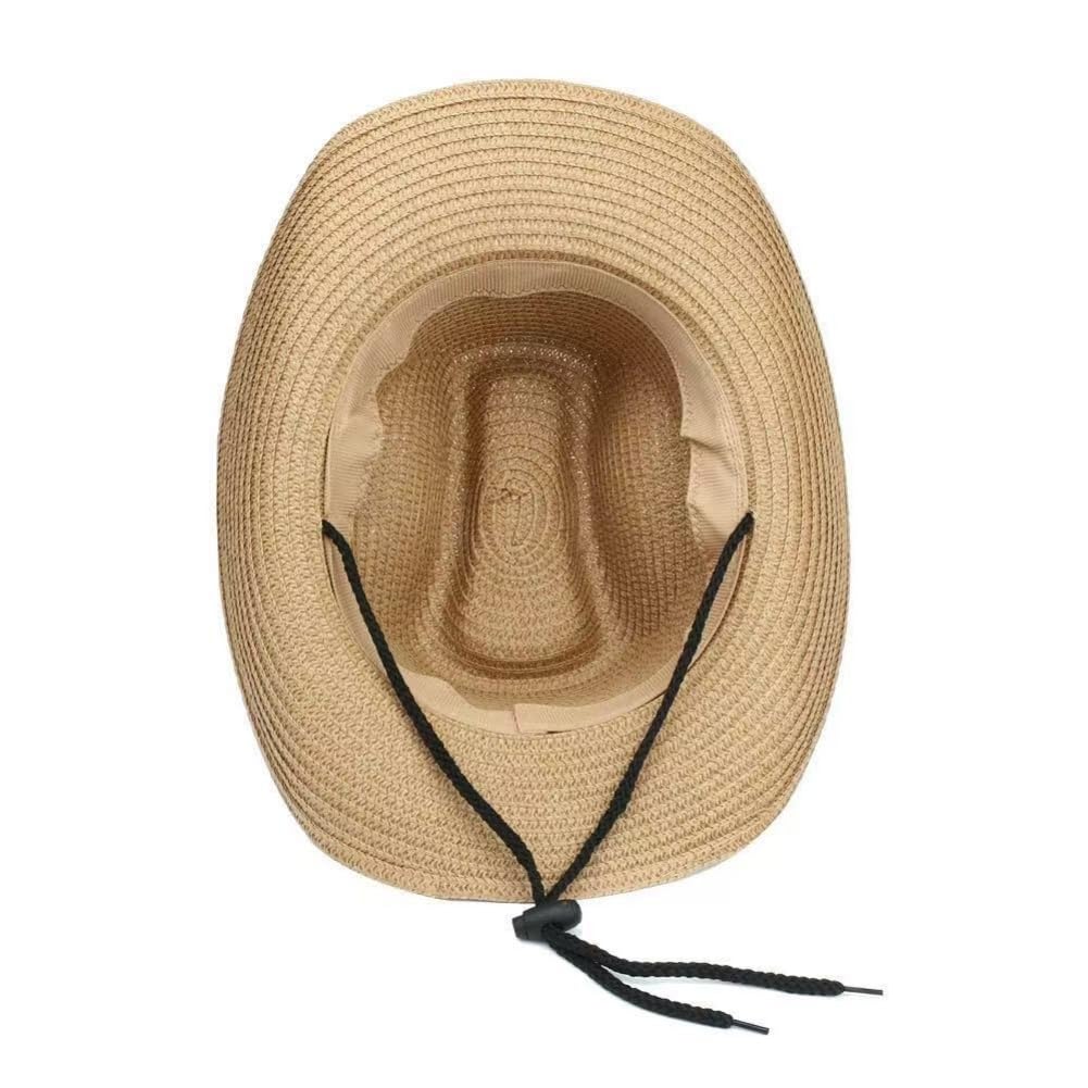 Générique Confezione da 10 cappelli da cowboy con bandane da uomo e da donna Western Cowgirl Hat Foulard Cappello di paglia Panama per accessori da festa, rodeo, mascherate