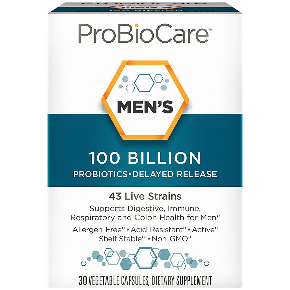 ProBioCare Probiotic for Men - Advanced Formula with 100 Billion CFUs to Support Digestive Health, Boost Immune Function, and Promote Gut Balance for Optimal Wellness (30 Vegetable Capsules)